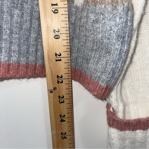 Rachel Zoe Academia Argyle Preppy Cardigan Sweater Size S Neutral Long Sleeve - Picture 9 of 12